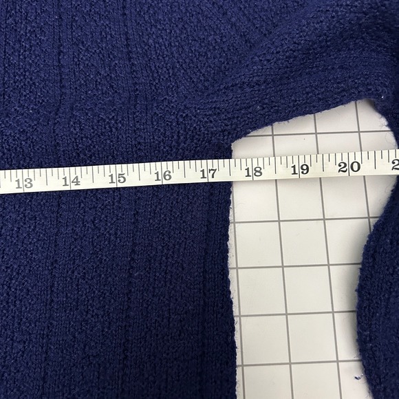 VTG Sweater Women's S/M Cardigan Navy Blue Button Up Long Sleeve Cozy Grannycore - Picture 10 of 11